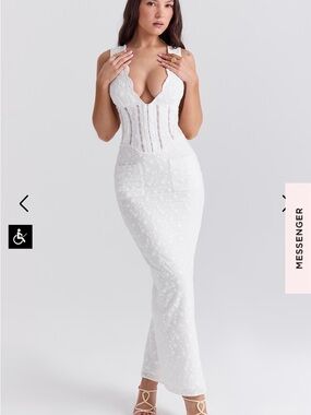 chinese dress ladies White Broderie Anglaise Maxi Dress  Liquorish Online